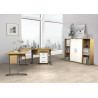 Caisson de bureau contemporain chêne/blanc Texas