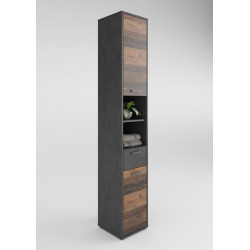 Colonne de salle de bain moderne chêne foncé/anthracite Dolores