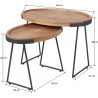 Set de tables d'appoint en bois massif Julie