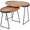 Set de tables d'appoint en bois massif Julie