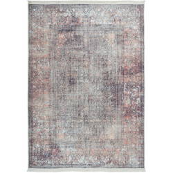 Tapis vintage avec franges lavable en machine rayé Cincinnati