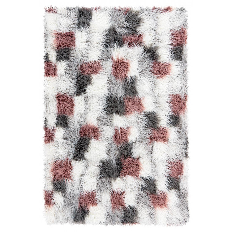 Tapis à longues mèches design tufté main multicolore Iena