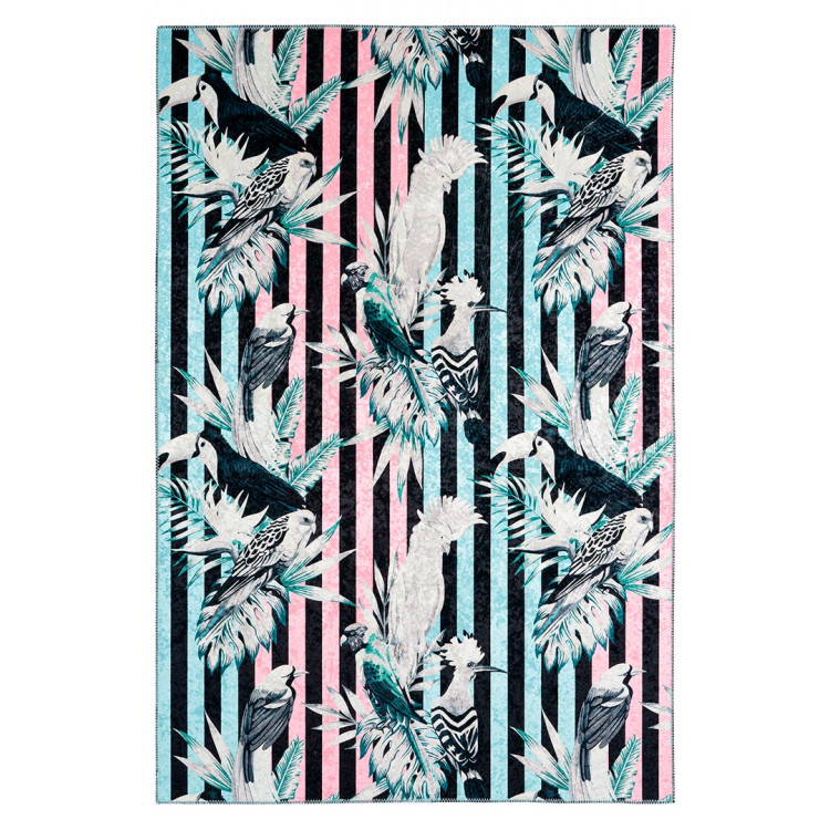 Tapis multicolore moderne floral en polyester Blozy