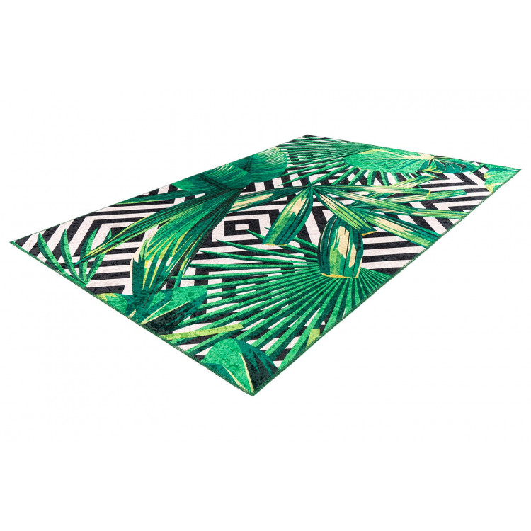 Tapis moderne multicolore rectangle en polyester floral Nash