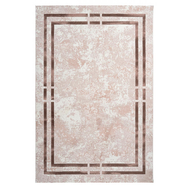 Tapis contemporain beige à courtes mèches rectangle Orellana