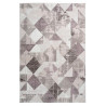 Tapis vintage polyester rectangle taupe rayé Monto