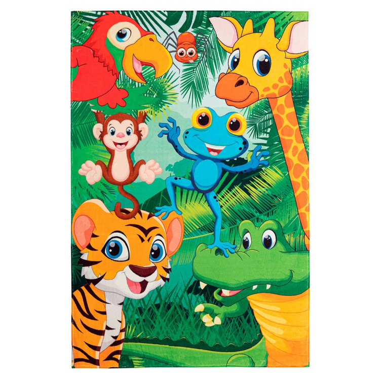 Tapis de chambre enfant multicolore rectangle Mini Jungle