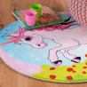 Tapis rond pour fille multicolore polyester Eglantine