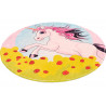 Tapis rond pour fille multicolore polyester Eglantine