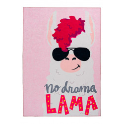 Tapis rectangle pour chambre d'enfant multicolore Lama