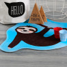 Tapis antidérapant enfant lavable en machine multicolore Sloth