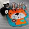 Tapis lavable en machine enfant multicolore antidérapant Tiger