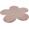 Tapis taupe lavable en machine doux enfant Fleur