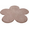 Tapis taupe lavable en machine doux enfant Fleur