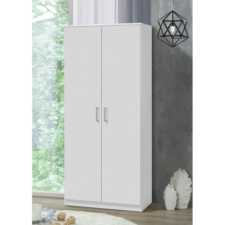 Armoire contemporaine 80 cm blanche Atlantis