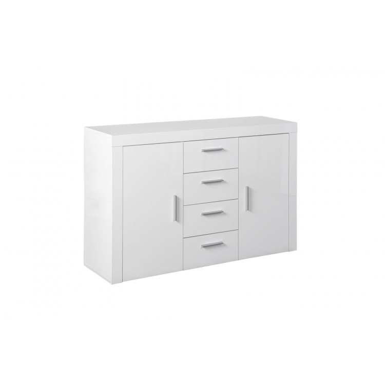 Meuble de rangement contemporain blanc 134 cm Clea