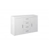 Meuble de rangement contemporain blanc 134 cm Clea