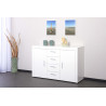 Meuble de rangement contemporain blanc 134 cm Clea