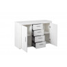 Meuble de rangement contemporain blanc 134 cm Clea