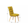 Chaise de salle à manger contemporaine en tissu (lot de 2) Nordica