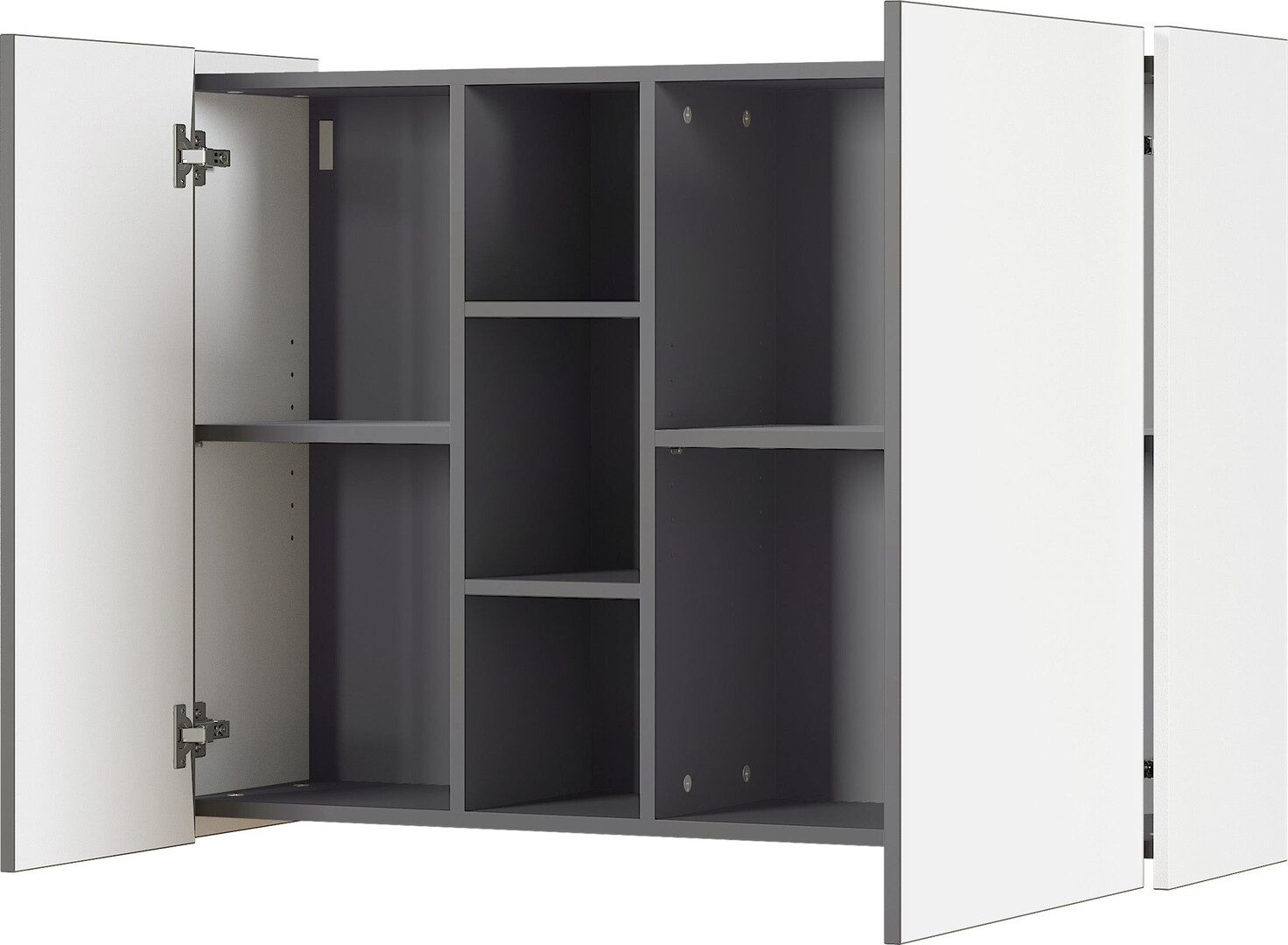 Armoire murale moderne blanc/graphite Vahina Matelpro