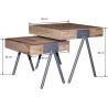 Ensemble de tables basses en bois et métal Nathan