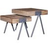 Ensemble de tables basses en bois et métal Nathan