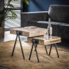 Ensemble de tables basses en bois et métal Nathan