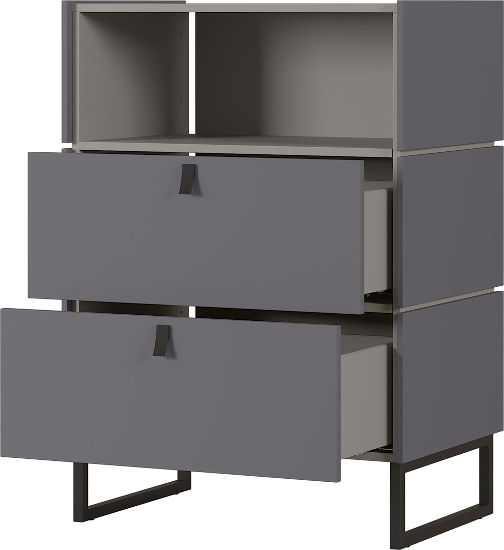 Meuble de rangement moderne gris graphite Osaka