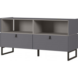 Meuble TV moderne 131 cm gris graphite Osaka
