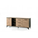 Buffet/bahut industriel chêne/anthracite Loic