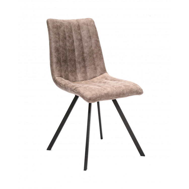 Chaise de salle à manger moderne en tissu beige (lot de 4) Loic