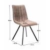 Chaise de salle à manger moderne en tissu beige (lot de 4) Loic