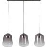 Suspension vintage en verre foncé 3 lampes Benjamin