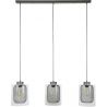 Suspension vintage 3 lampes en verre Christophe