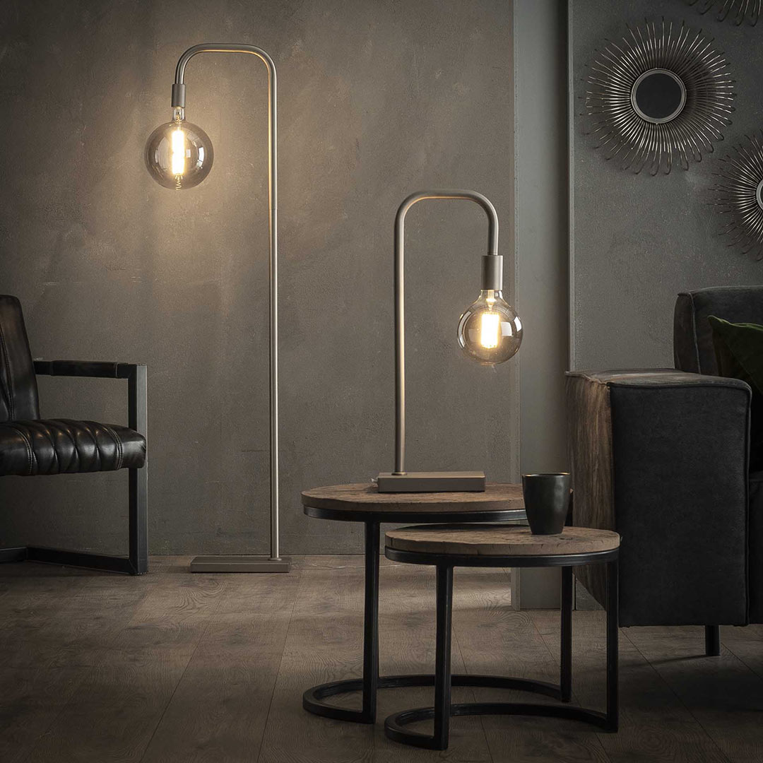 Lampadaire industriel en métal gris Marvin Matelpro