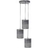 Suspension contemporaine étagée en métal coloris béton 3xØ20 cm Arold