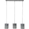 Suspension contemporaine en métal coloris béton 3xØ20 cm Arold