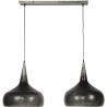Suspension industrielle en métal argenté 2xØ40 cm Kévin
