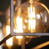 Suspension industrielle en métal argenté 3 lampes Gaston
