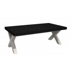 Table basse contemporaine blanc/gris béton Morzine
