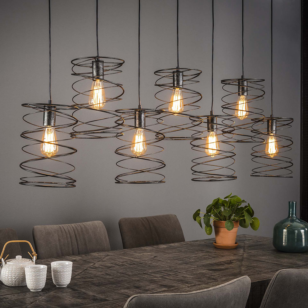 Suspension industrielle métal noir et bois RAW Dutchbone Suspension industrielle métal noir et bois RAW Dutchbone