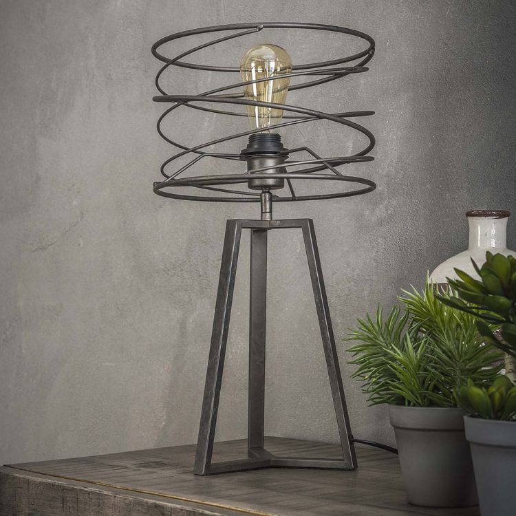 Lampe à poser industrielle en métal noir Ø27 cm Aurèle