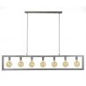 Suspension vintage en métal argenté 7 lampes Stefano