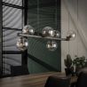 Suspension vintage en métal argenté 6 lampes Haylie