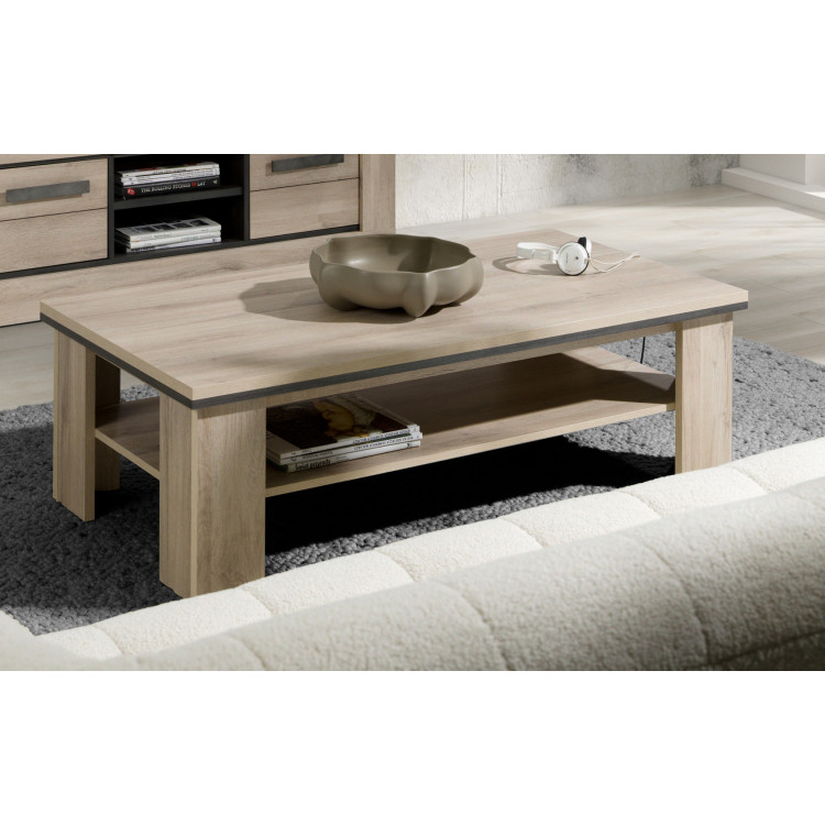 Table basse contemporaine chêne clair Willy