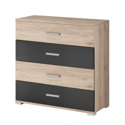 Commode adulte contemporaine chêne/anthracite Valeria