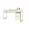 Bureau droit scandinave blanc/chêne Flavien
