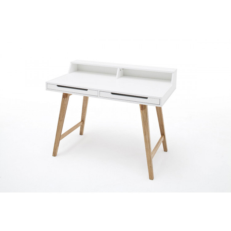 Bureau droit scandinave blanc/chêne Tiffany