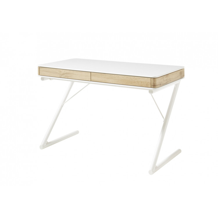 Bureau droit scandinave blanc/chêne Hongrie